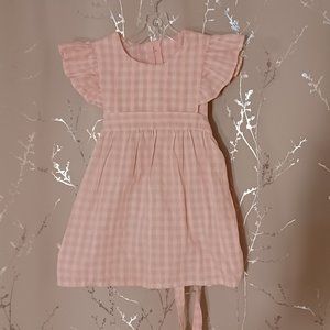 vintage little girls 2t dress white and pink checkers